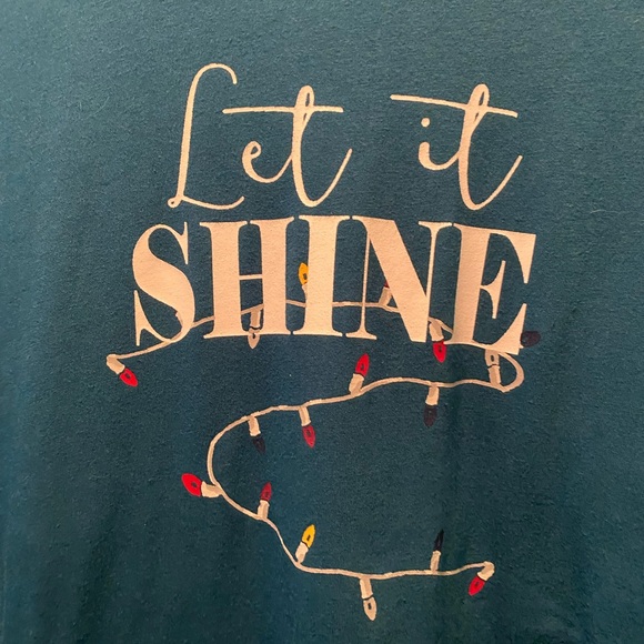 Catherines Teal 'Let it Shine' Christmas shirt 2X - Picture 5 of 8